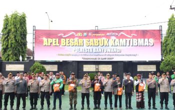 Polresta Banyuwangi Gelar Apel Besar Sabuk Kamtibmas