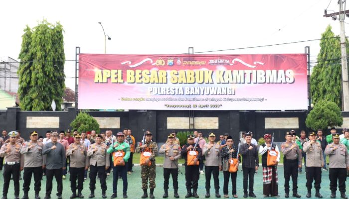 Polresta Banyuwangi Gelar Apel Besar Sabuk Kamtibmas