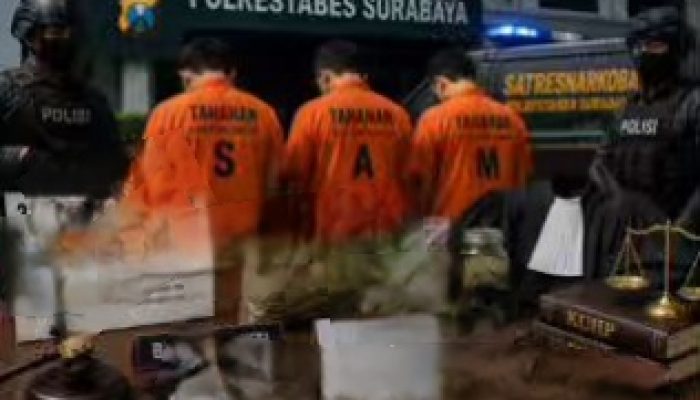 Polrestabes Surabaya Amankan Tiga Pria Diduga Konsumsi Narkoba