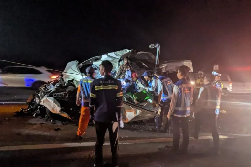 Tiga orang tewas dalam kecelakaan di tol Pandaan-Malang, Rabu, 22 Juli 2026 malam. (Foto Istimewa)