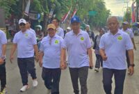 Direktur Bank BPRS Bhakti Sumekar didampingi Wabup Imam Hasyim ikuti JJS bersama. (Foto Istimewa)