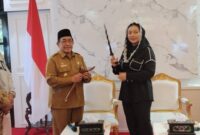 Bupati Brebes Paramitha Widya Kusuma ditemui Wakil Bupati Sumenep KH Imam Hasyim saat berkunjung ke Sumenep beberapa waktu lalu. (Foto Istimewa)
