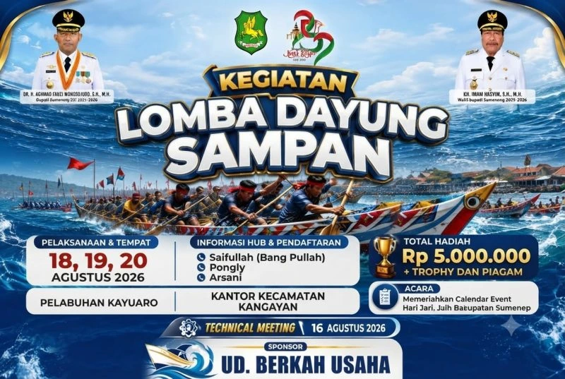 Lomba Dayung Sampan jadi even tahunan memperingati HUT Kabupaten Sumenep. (istimewa)